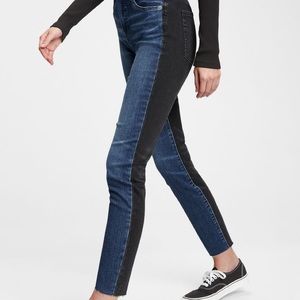 Gap two tone black and denim jeans